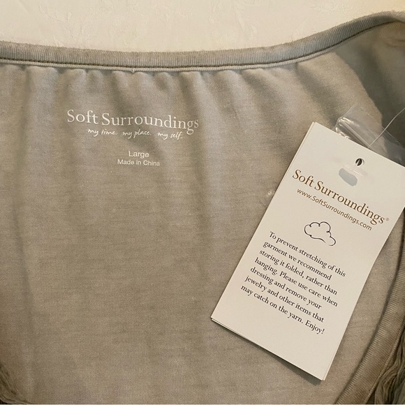 Soft Surroundings NWT sz L Silk Beaux Arts Tunic Taupe - Picture 4 of 13